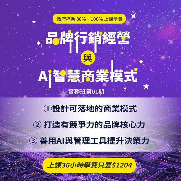 品牌行銷經營與AI智慧商業模式實務班