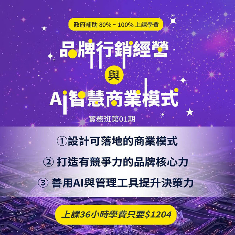 品牌行銷經營與AI智慧商業模式實務班